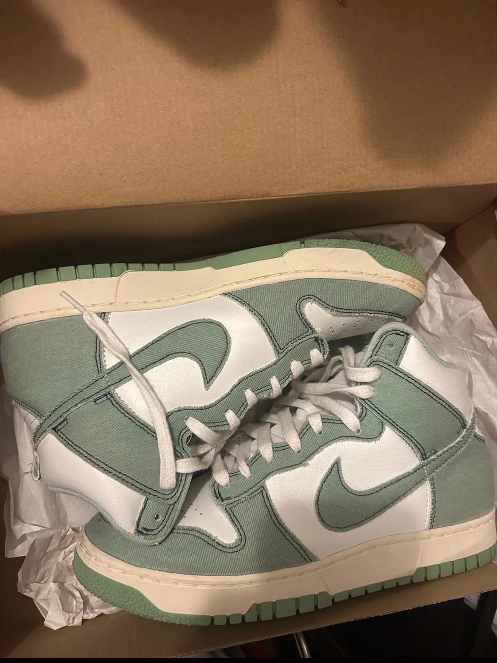 Nike Women’s High-Top Sneakers in Mint Green and White